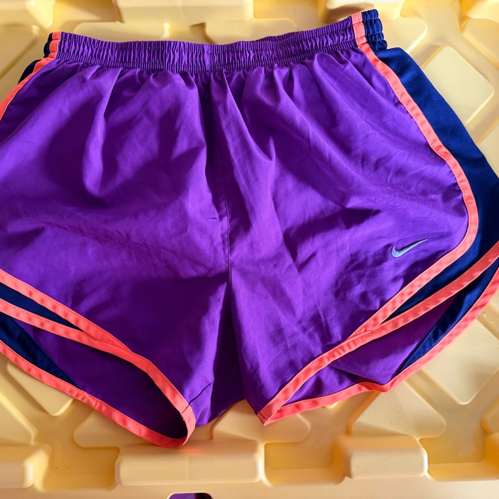 Nike Women's Purple and Blue Athletic Shorts